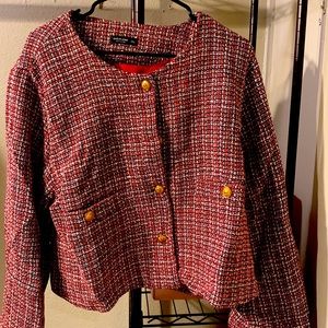 Shein plaid tweed jacket.